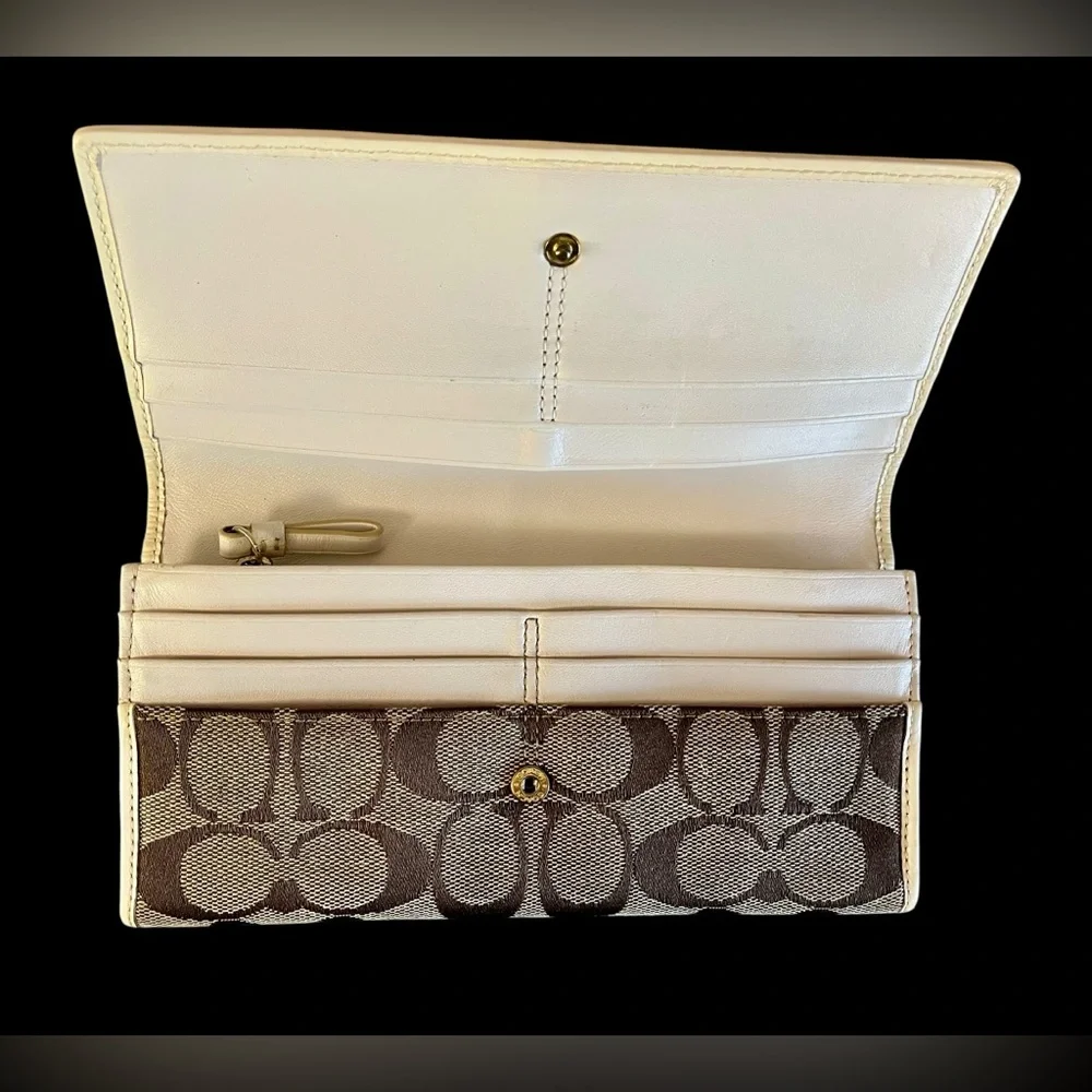 Y2K Coach Signature Multi-Color Stripe Envelope Wallet